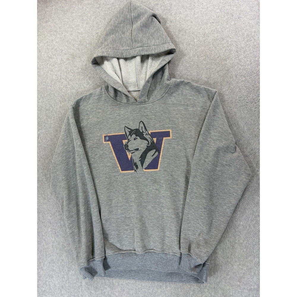 Washington Huskies Screened Logo Campus‎ Hoodie Sweatshirt (Men's Medium) Gray